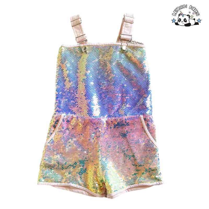 LEZONKIDS - New Product Explosion Custom Casual Denim Sequin Girls Boutique Clothing Sets